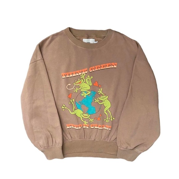 Urban Outfitters Think Green Keep It Clean Sweatshirt - Picture 1 of 7